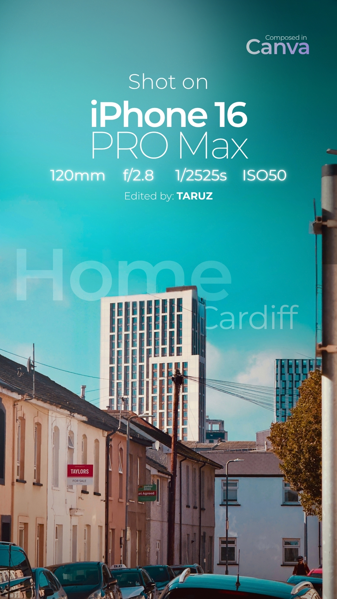 Edited final photograph of Cardiff